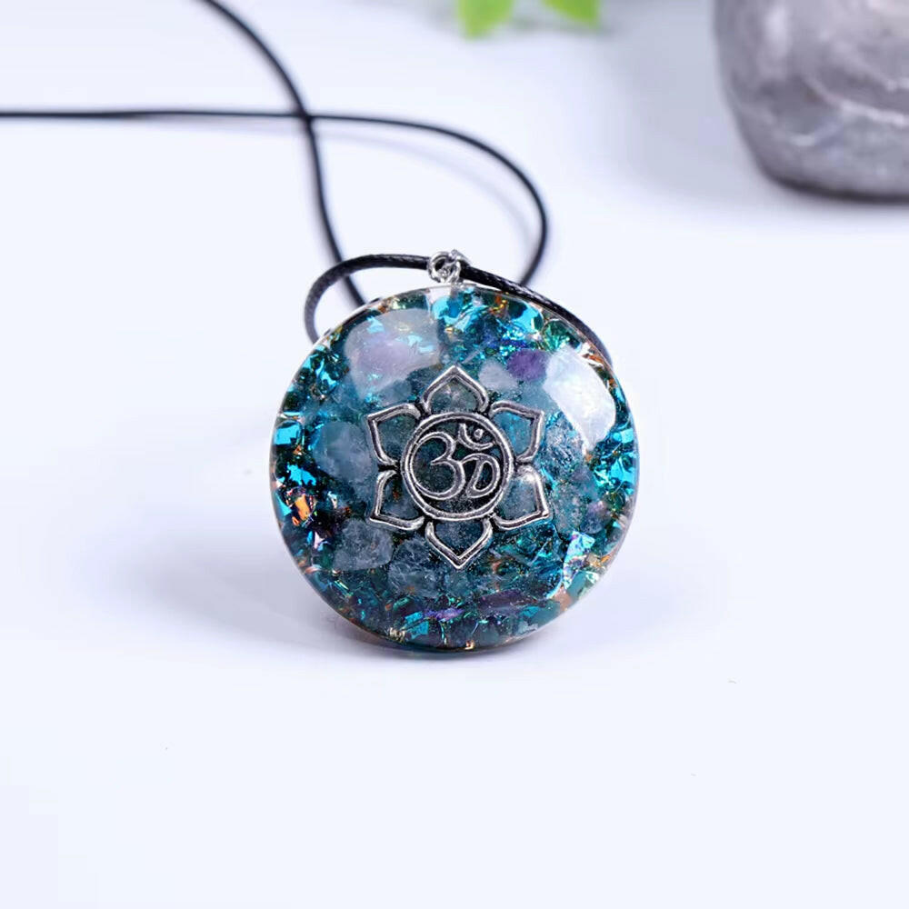 Orgonite Necklace Metatron Cube Resin Pendant Cosmic Energy Center Sign Pendant Necklace Magic Hexagram Choker Jewelry