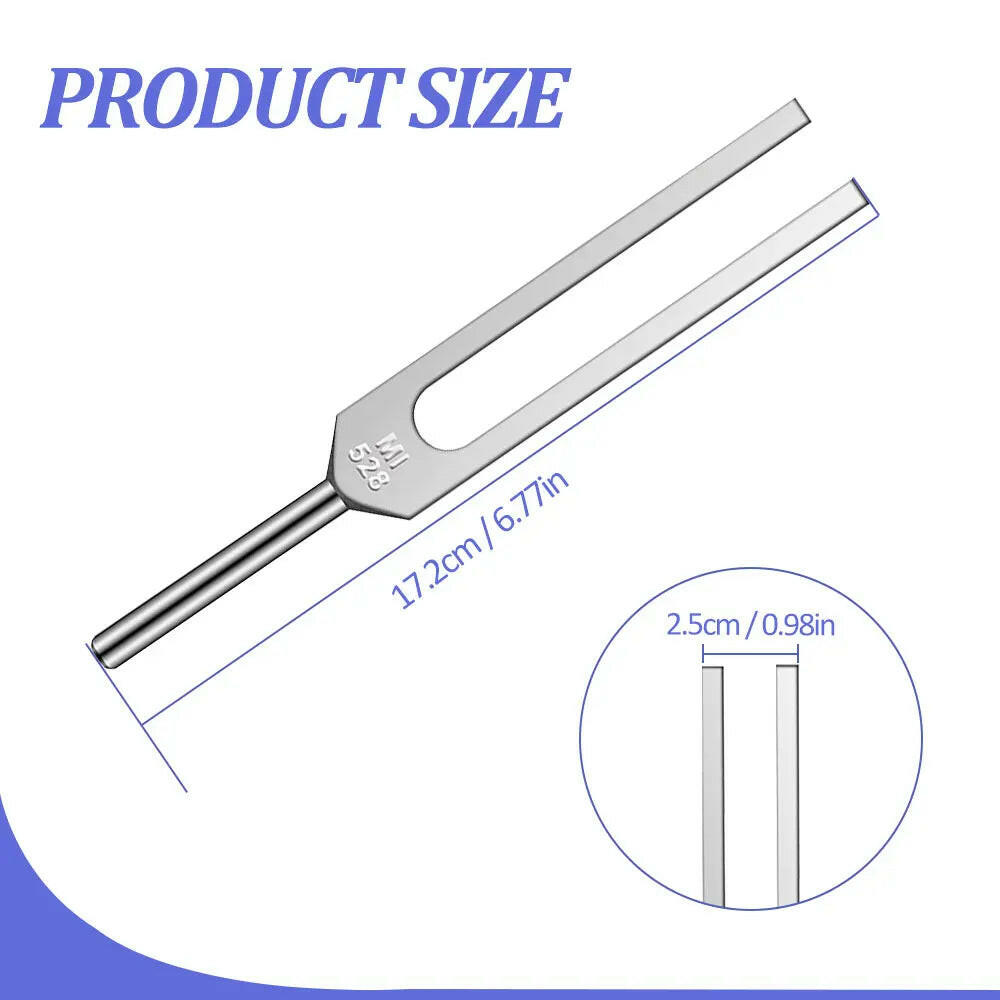 528Hz Tuning Fork Aluminum Alloy Tuning Fork for Sound Healing Meditation with Velvet Bag Hammer & Cleaning Cloth
