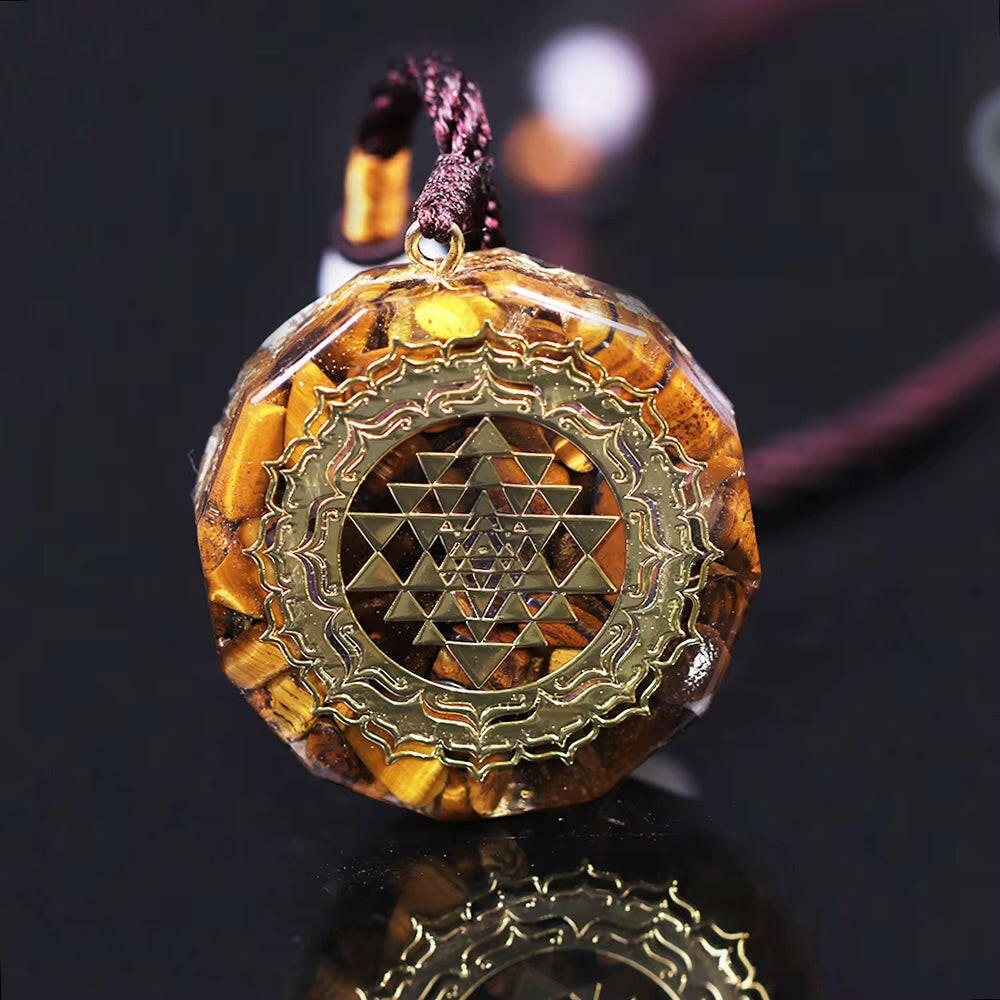 Orgonite Necklace Metatron Cube Resin Pendant Cosmic Energy Center Sign Pendant Necklace Magic Hexagram Choker Jewelry