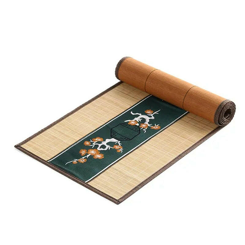 Tea Mat, Bamboo Thread Tea Set Accessories Table Flag Tea Mat Tea Tablecloth Tea Flag Zen Chinese Tea Ceremony Tea Plate Mat