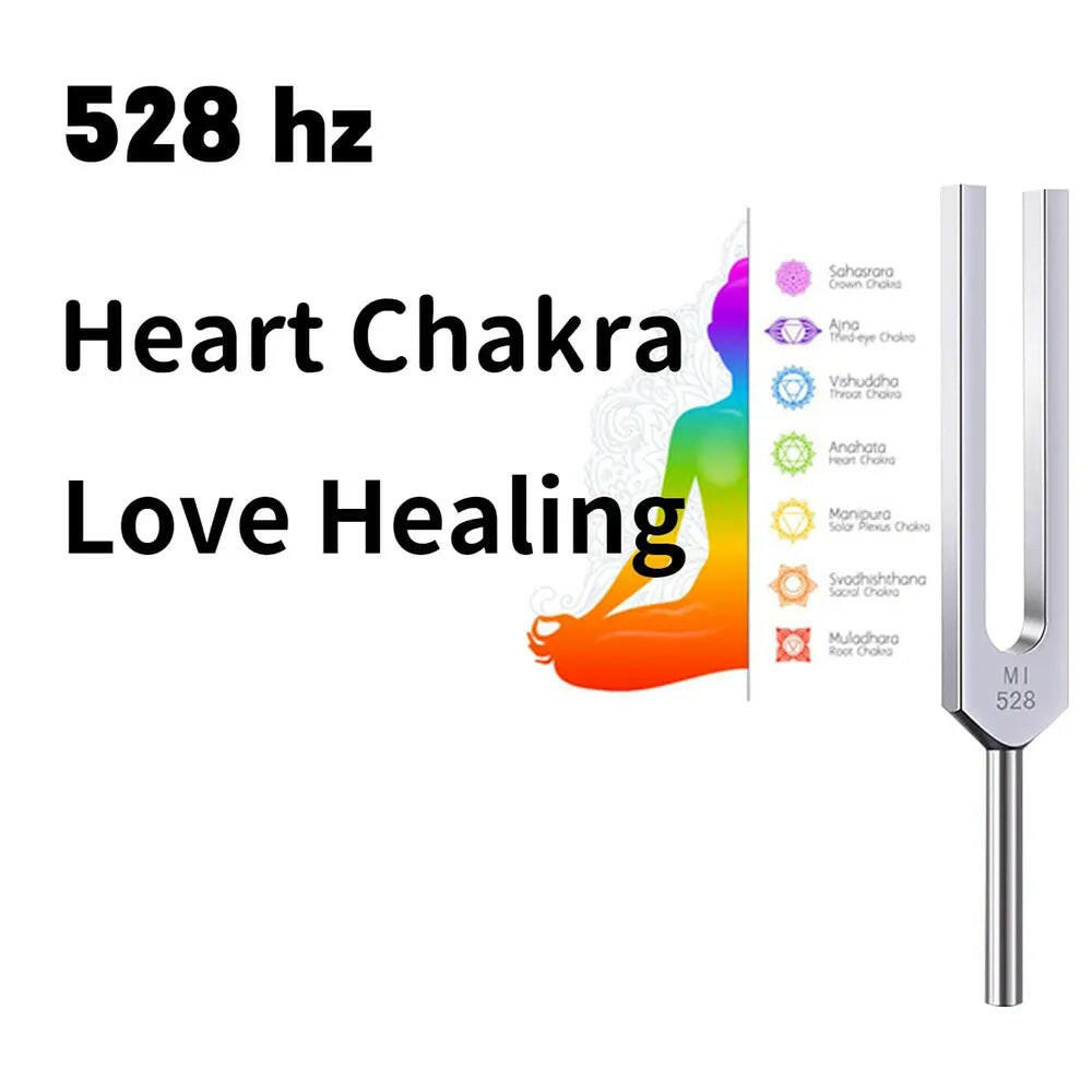528Hz Tuning Fork Aluminum Alloy Tuning Fork for Sound Healing Meditation with Velvet Bag Hammer & Cleaning Cloth