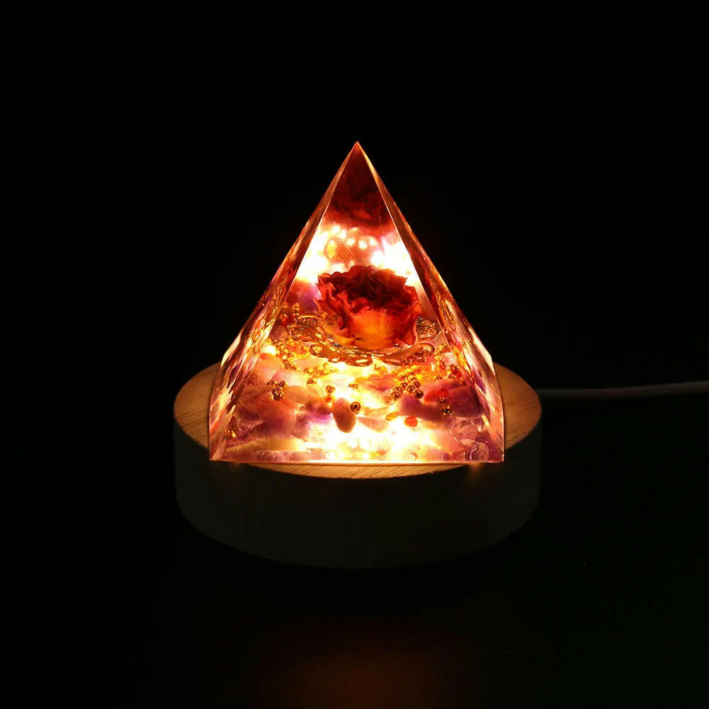 Natural Tiger Eye Orgonite Pyramid Crystals Energy Reiki Lucky Wealth Stone Crafts