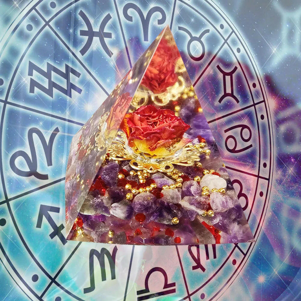 Natural Tiger Eye Orgonite Pyramid Crystals Energy Reiki Lucky Wealth Stone Crafts