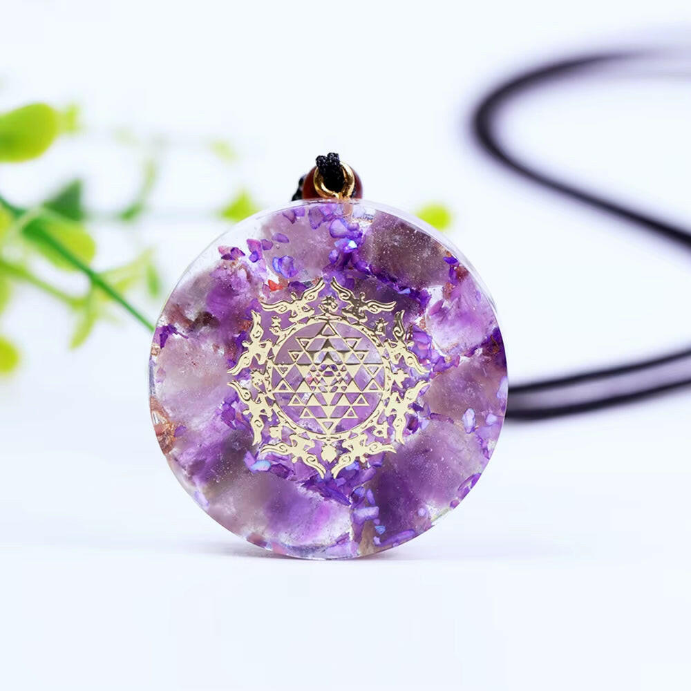 Orgonite Necklace Metatron Cube Resin Pendant Cosmic Energy Center Sign Pendant Necklace Magic Hexagram Choker Jewelry