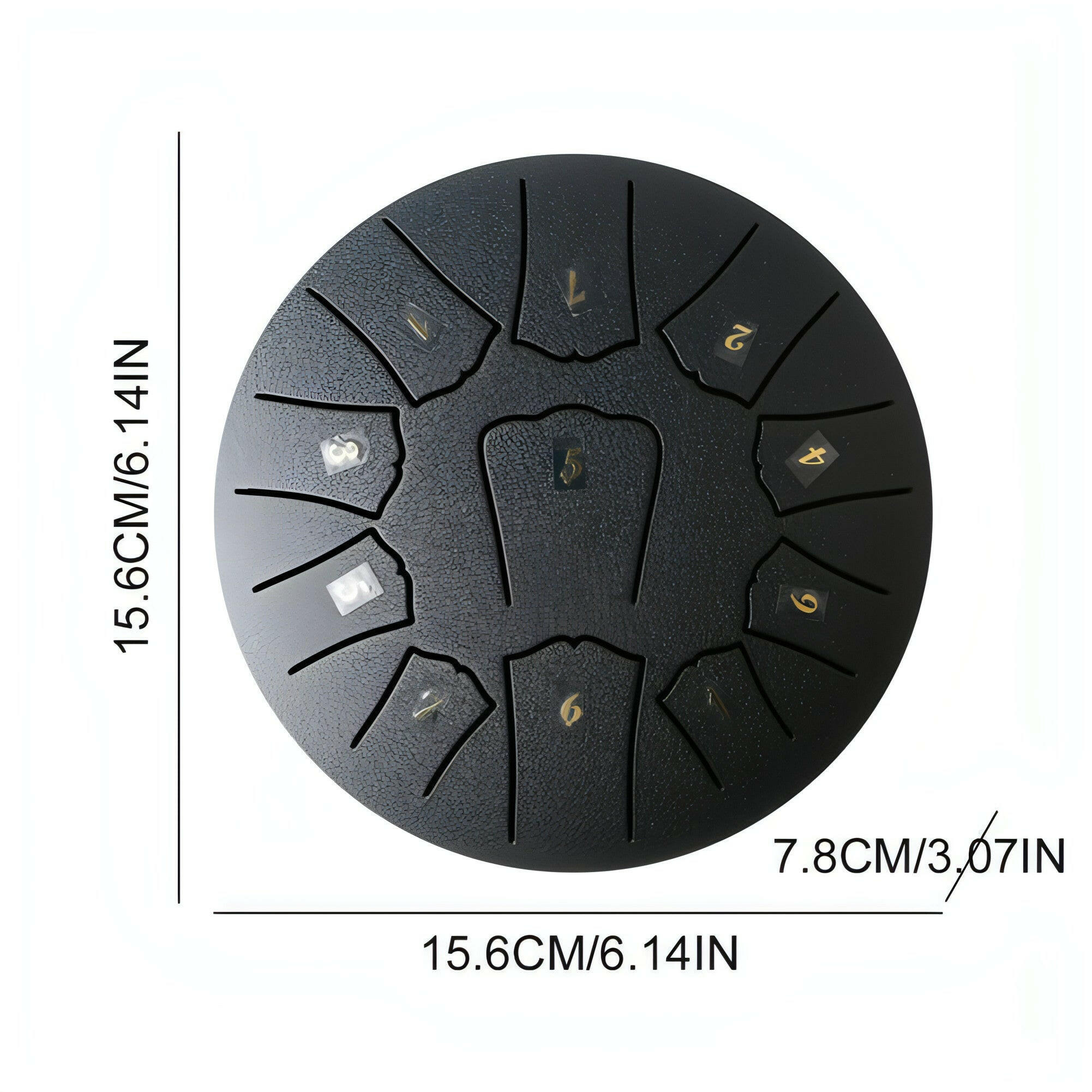 6/3 Inch 11/6 Notes Mini Handpan Drum Finger Picks Percussion Instruments Sound Healing Steel Tongue Drum for Meditation Yoga