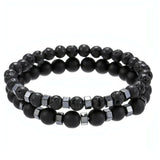 2Pcs/Set Beaded Bracelet Men Lava Stone Agate Tiger Eye Bead Charm Men Women Bracelet Sets Jewelry Best Gifts Pulsera Hombre