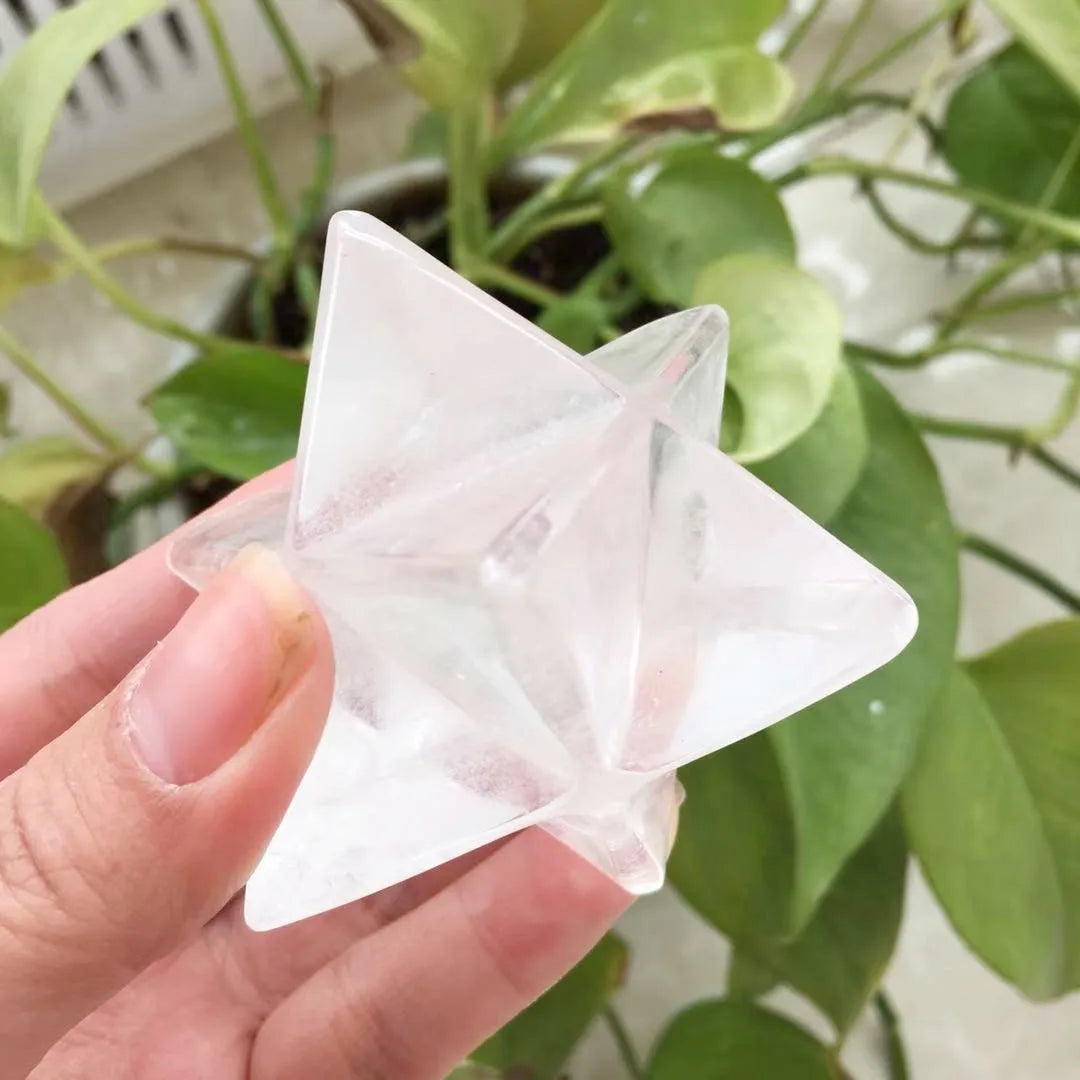 50MM Quartz Crystal Merkaba Orgone Reiki Gemstone Spiritual Healing Sacred