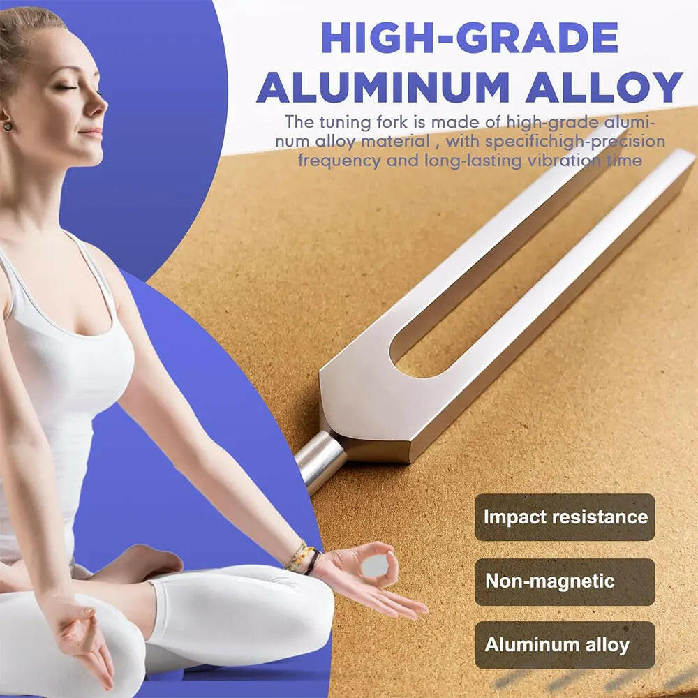 528Hz Tuning Fork Aluminum Alloy Tuning Fork for Sound Healing Meditation with Velvet Bag Hammer & Cleaning Cloth