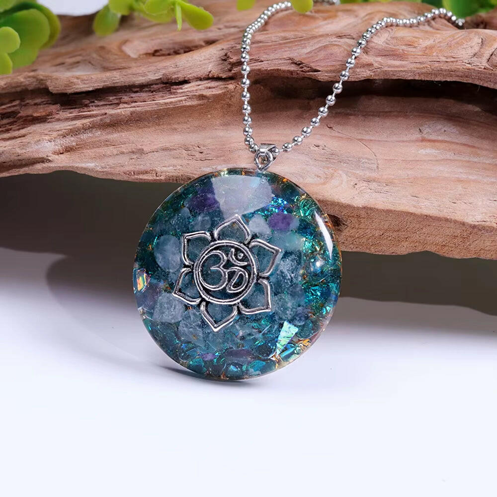 Orgonite Necklace Metatron Cube Resin Pendant Cosmic Energy Center Sign Pendant Necklace Magic Hexagram Choker Jewelry