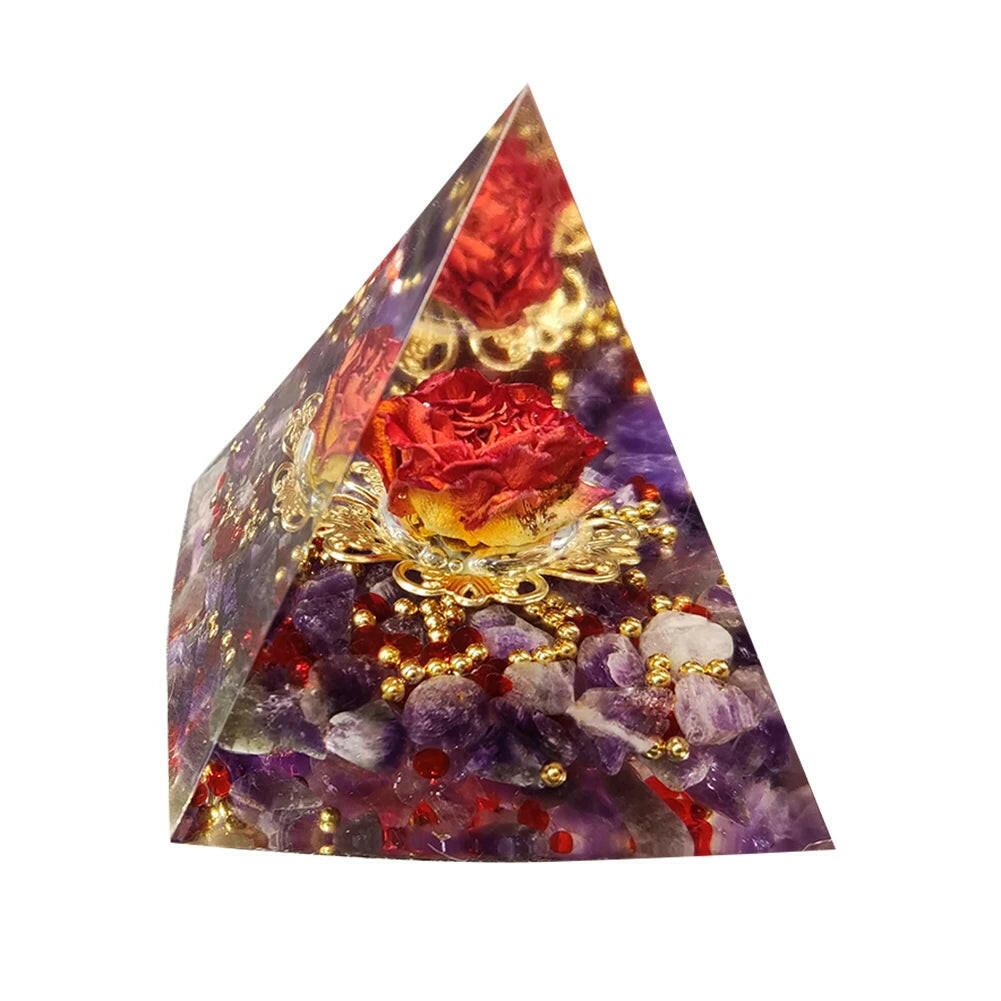 Natural Tiger Eye Orgonite Pyramid Crystals Energy Reiki Lucky Wealth Stone Crafts