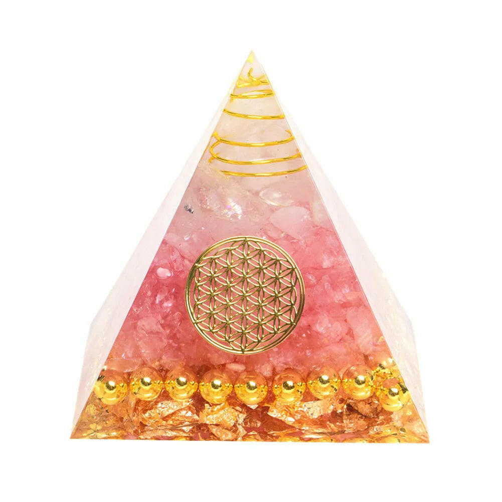 Natural Crystal Energy Orgonite Pyramid – Handmade EMF Protection & Healing Tool