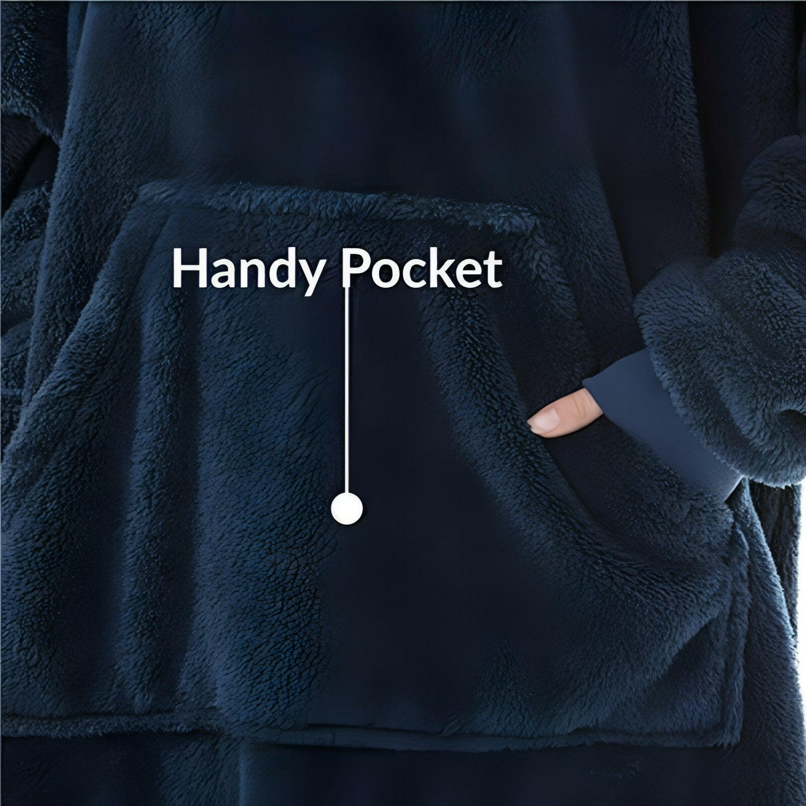 Hoodie Sweatshirt with Big Pocket Tops Sweater Comfortable Loose Double-Sided Fleece Thicker Wearable Blanket