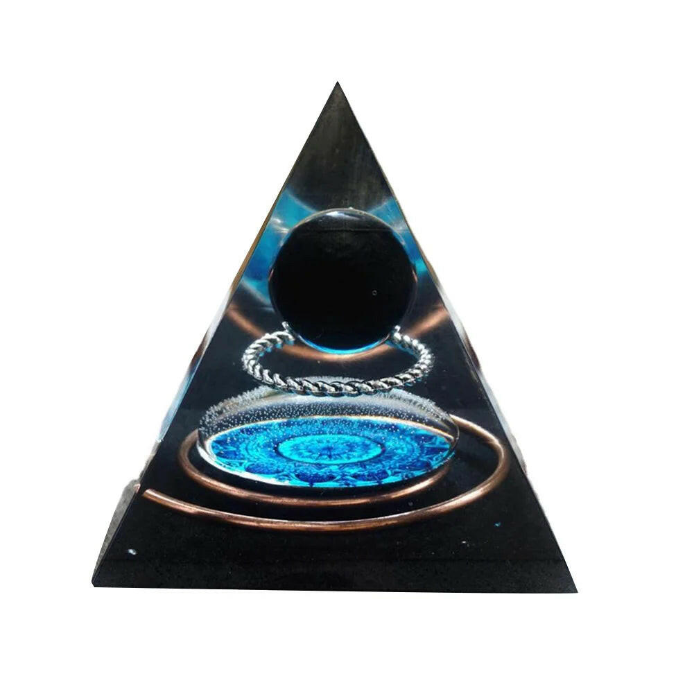 Natural Tiger Eye Orgonite Pyramid Crystals Energy Reiki Lucky Wealth Stone Crafts 