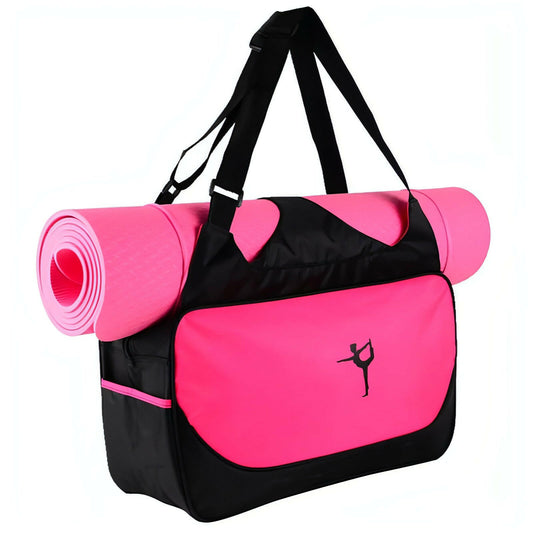 Waterproof yoga backpack with shoulder strap and yoga mat holder, made from Oxford cloth.
