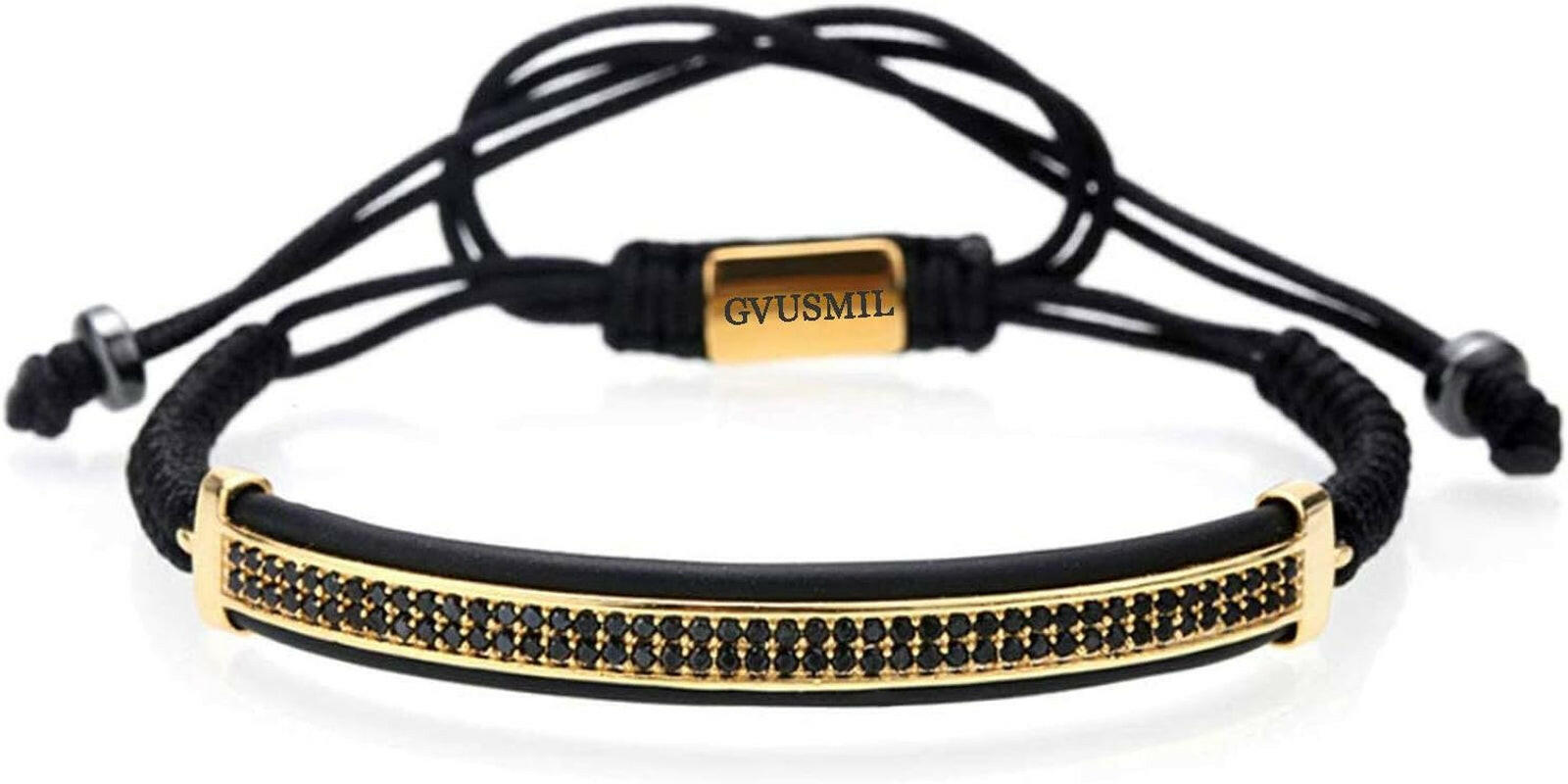 Luxury CZ Imperial Crown Braided Copper Bracelets with 8Mm Micro Pave Cubic Zirconia Beads Pulseira Bangle Charm Jewelry for Men