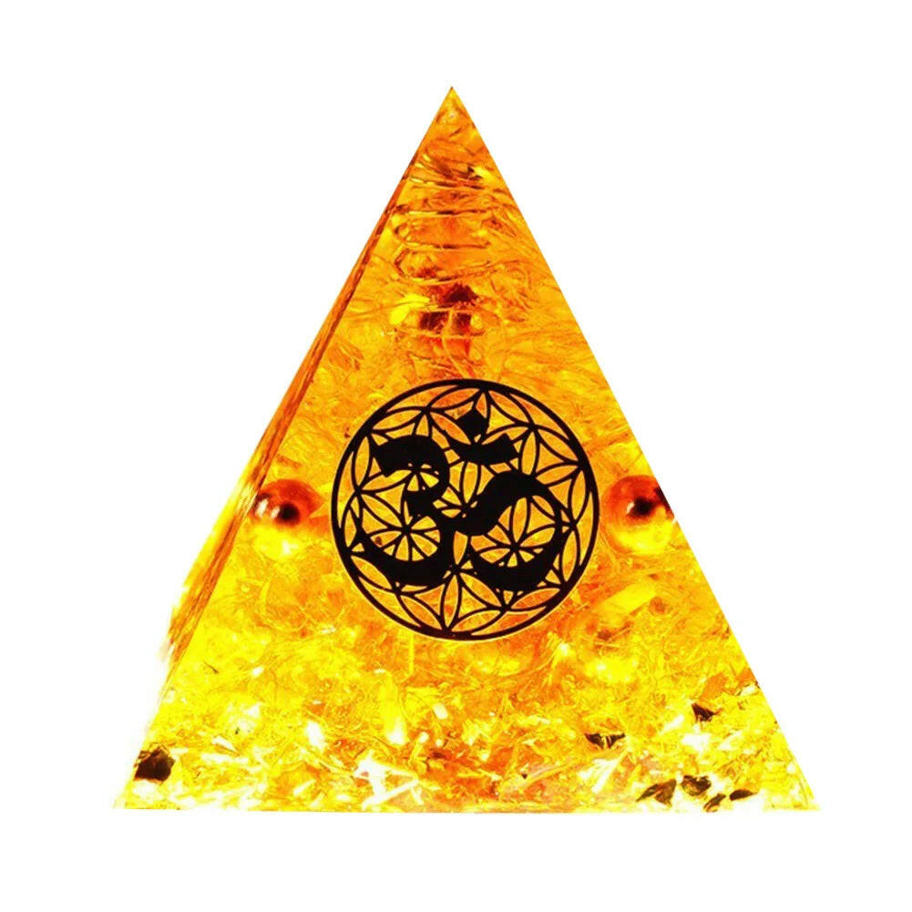 Natural Tiger Eye Orgonite Pyramid Crystals Energy Reiki Lucky Wealth Stone Crafts 