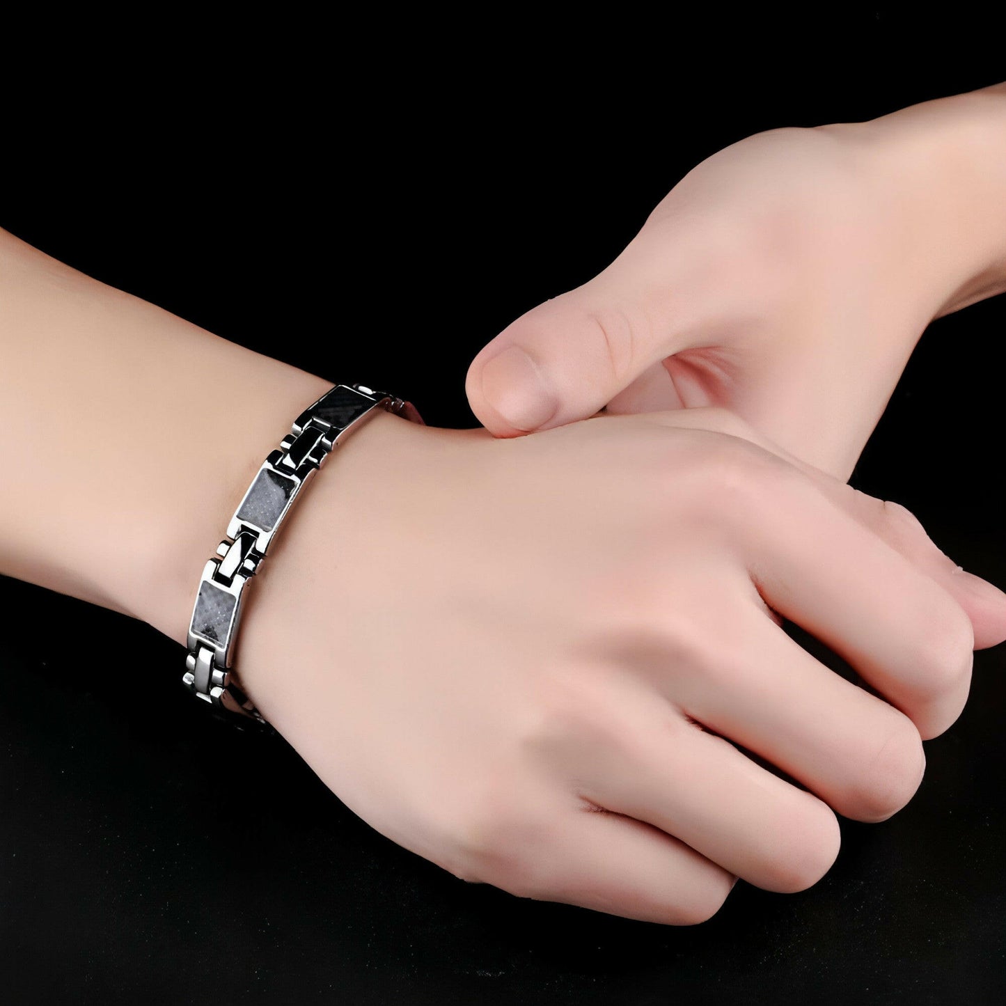 9MM Wide Power Increase Magnetic Therapy Men'S Bracelets Jewelry Black Stainless Steel Health Care Boys Bracelet Gifts for Men