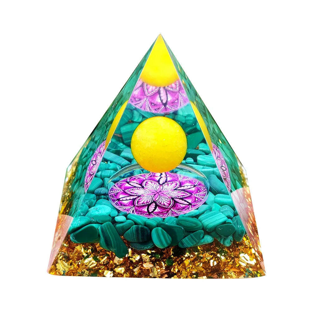 Natural Tiger Eye Orgonite Pyramid Crystals Energy Reiki Lucky Wealth Stone Crafts 