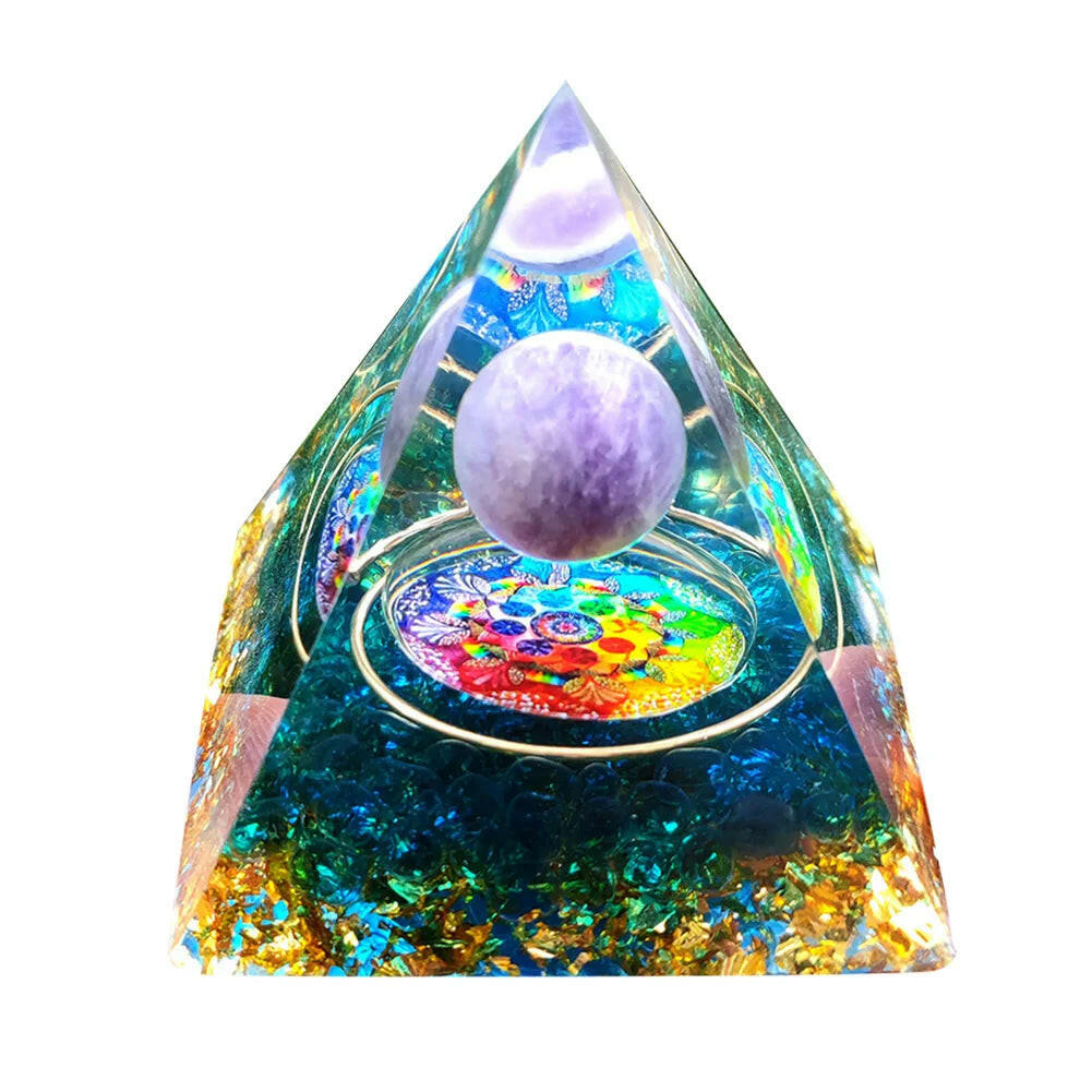 Natural Tiger Eye Orgonite Pyramid Crystals Energy Reiki Lucky Wealth Stone Crafts 