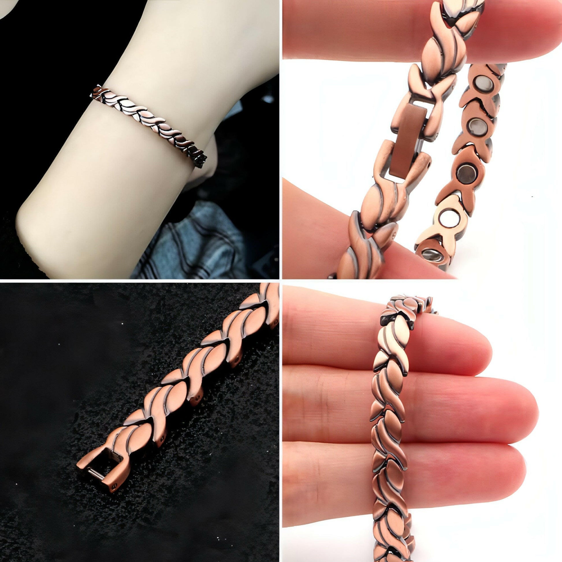B380 Red Pure Copper Magnetic Bracelet for Women Pain Relief for Arthritis and Carpal Tunnel Migraines Tennis Elbow