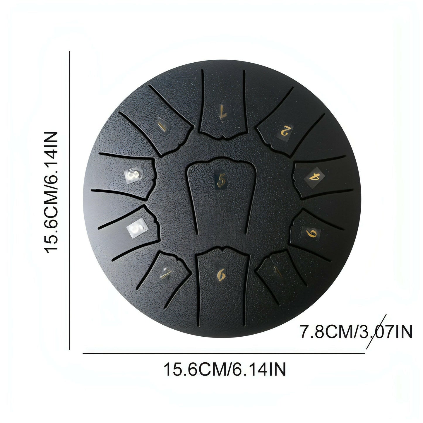 6/3 Inch 11/6 Notes Mini Handpan Drum Finger Picks Percussion Instruments Sound Healing Steel Tongue Drum for Meditation Yoga