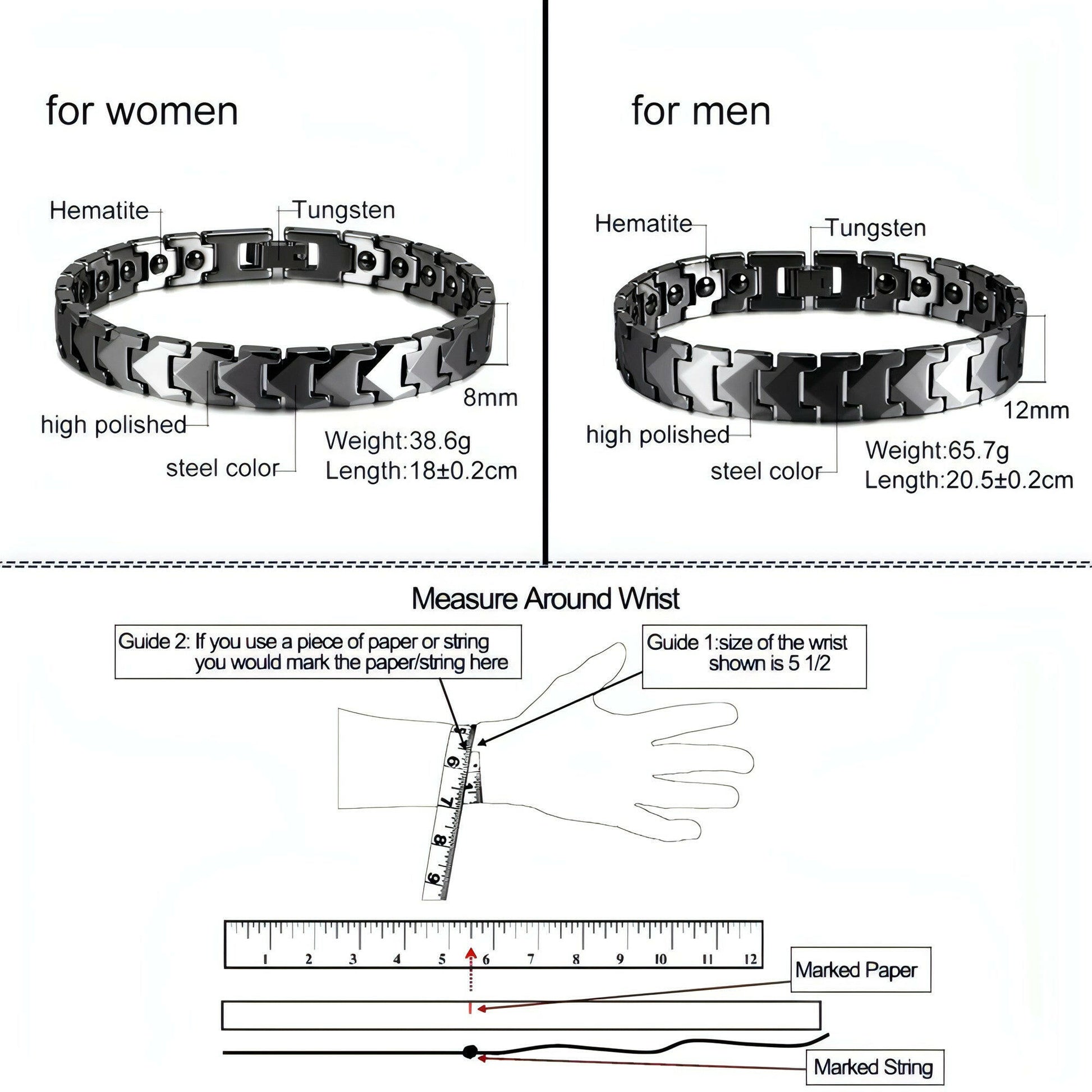 Tungsten Magnetic Bracelet for Women Men Arrow Couple Tungsten Bracelet Men Chain Health Energy Hematite Bracelet anti Scratch