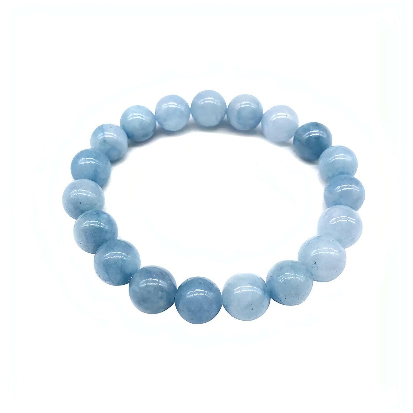 Natural Aquamari Bracelet Single Crystal Elastic Romantic Crystal Yoga Blue Bracelet Woman Jewelry 4,6,8,10,12Mm Beads