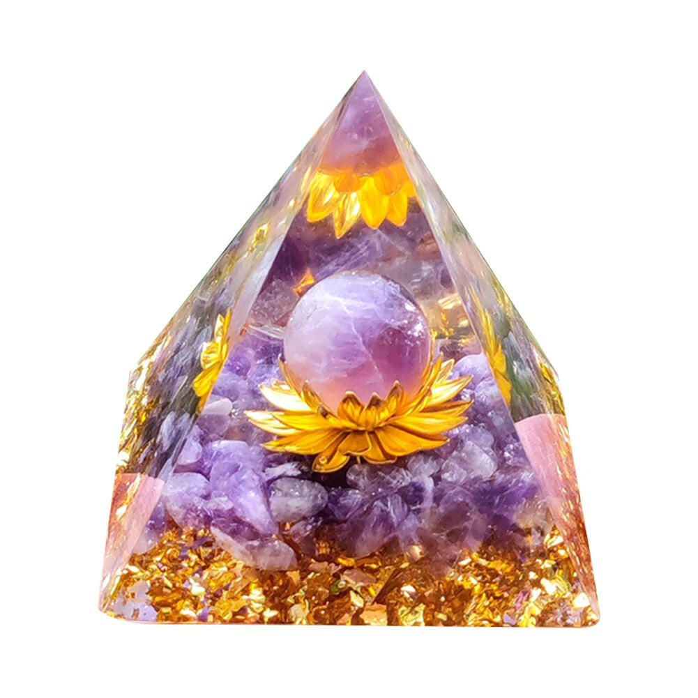 Natural Tiger Eye Orgonite Pyramid Crystals Energy Reiki Lucky Wealth Stone Crafts 