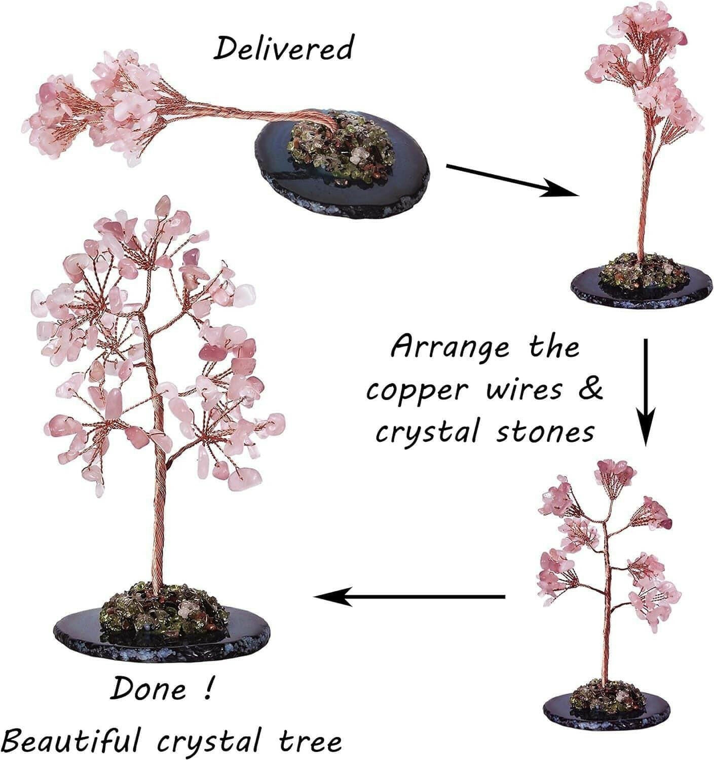 Crystal Gem Money Tree for Chakra Healing Feng Shui Meditation Good Luck Wealth & Prosperity