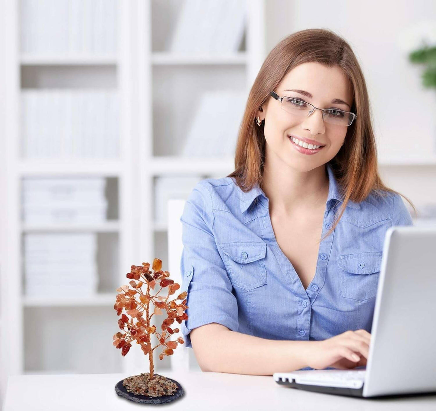 Crystal Gem Money Tree for Chakra Healing Feng Shui Meditation Good Luck Wealth & Prosperity