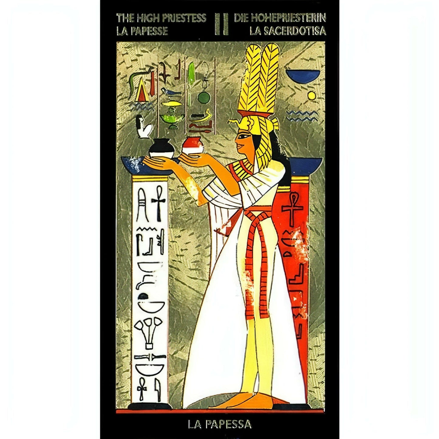 Tarot Nefertari (Multilingual Edition) 78 Pcs Egyptian Themed Tarot Cards 10.3*6Cm
