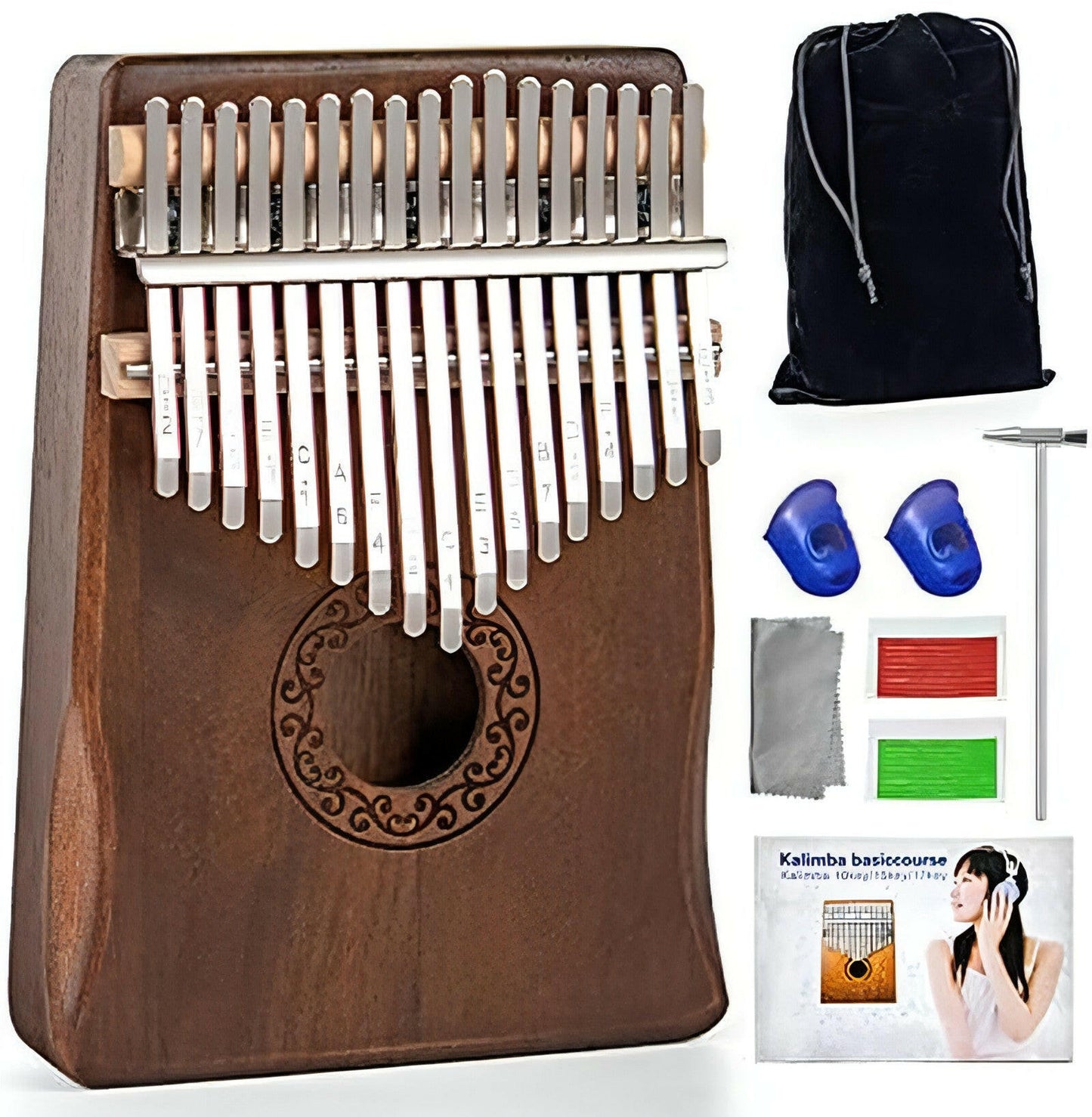 Kalimba Thumb Piano 8 Keys - Portable Mini Size Finger Piano Marimba Musical Instruments Solid Wood Mibra Gift for Kids and Piano Beginners Professional (Mini Size)