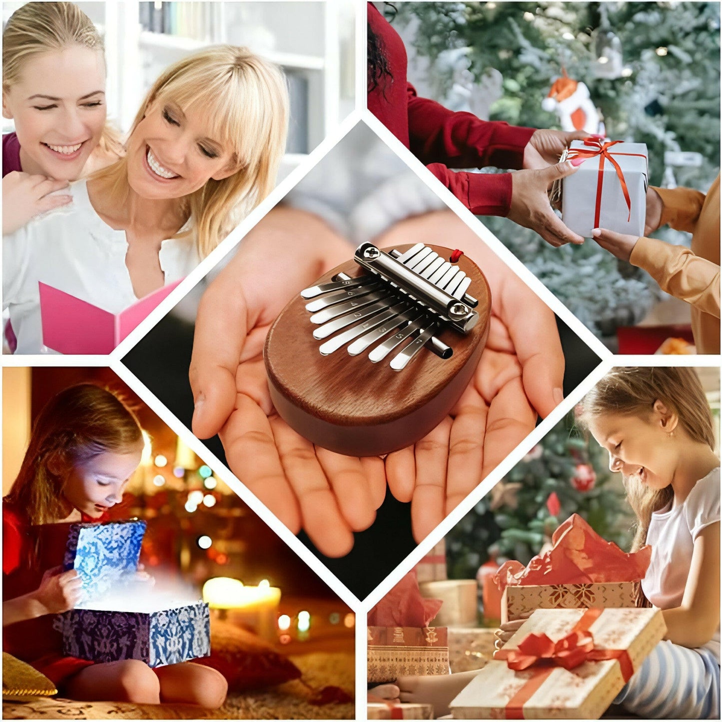 Kalimba Thumb Piano 8 Keys - Portable Mini Size Finger Piano Marimba Musical Instruments Solid Wood Mibra Gift for Kids and Piano Beginners Professional (Mini Size)