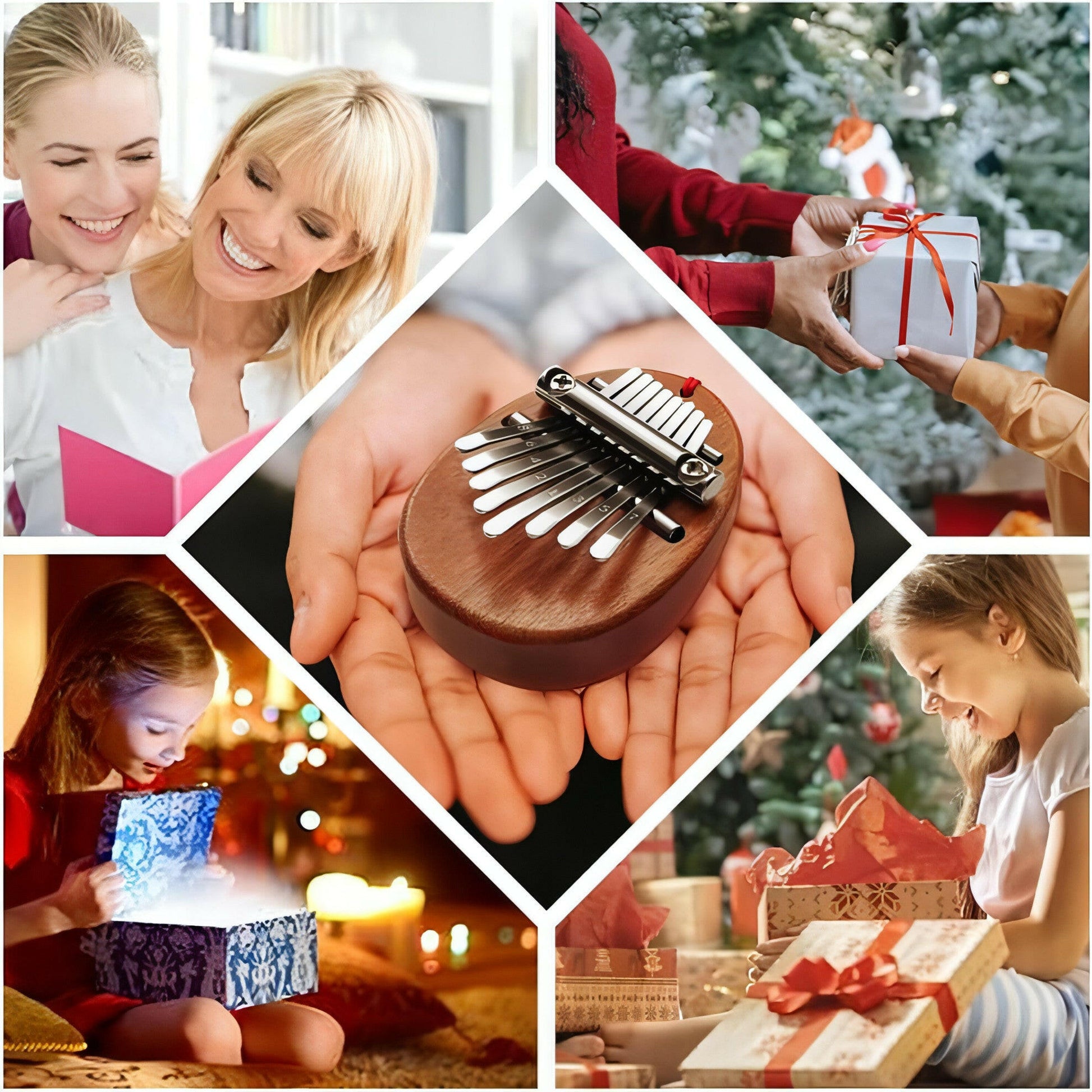 Kalimba Thumb Piano 8 Keys - Portable Mini Size Finger Piano Marimba Musical Instruments Solid Wood Mibra Gift for Kids and Piano Beginners Professional (Mini Size)