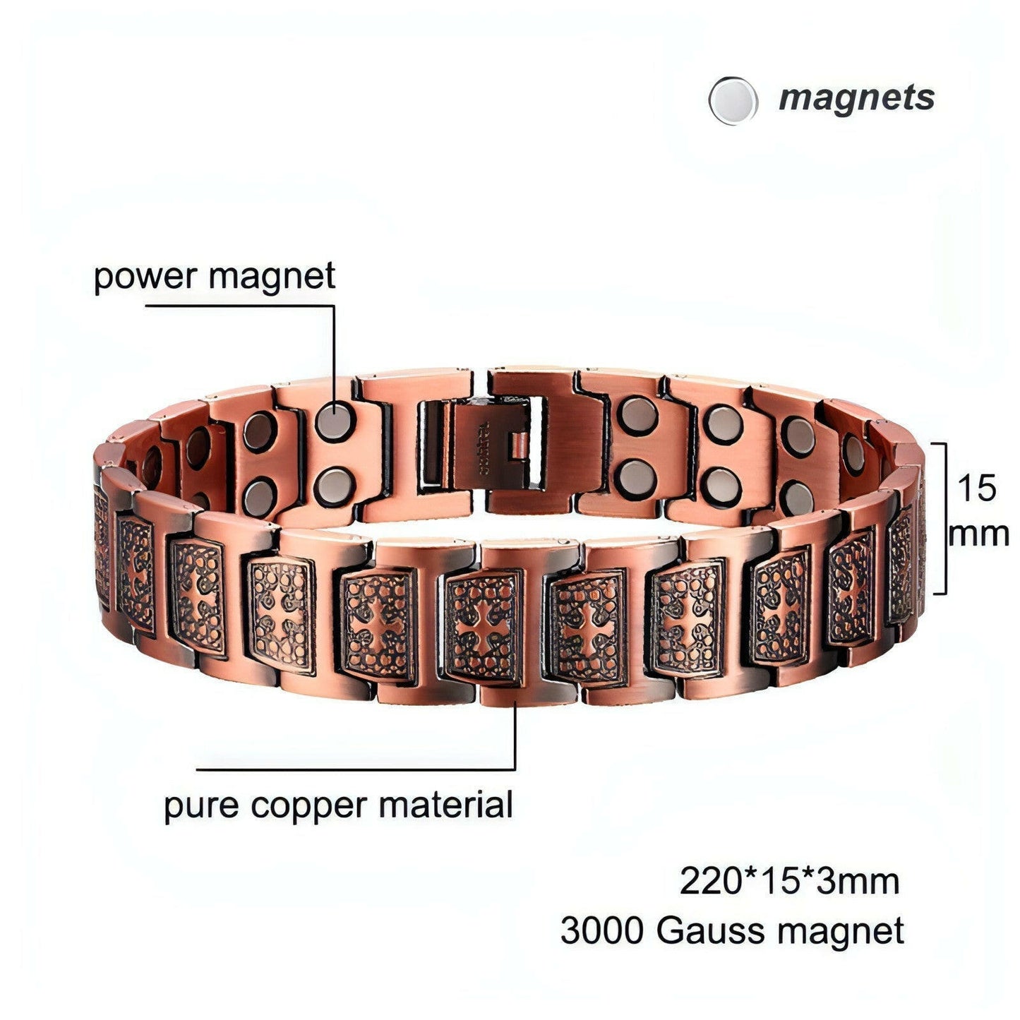 Oktrendy Copper Magnets Bracelets & Bangles Wristband