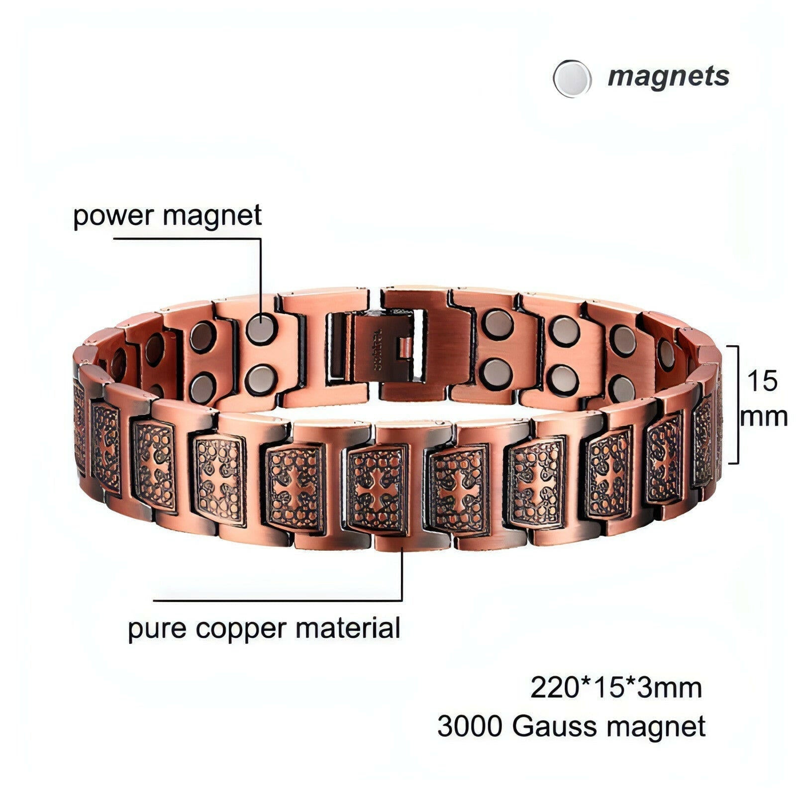 Oktrendy Copper Magnets Bracelets & Bangles Wristband