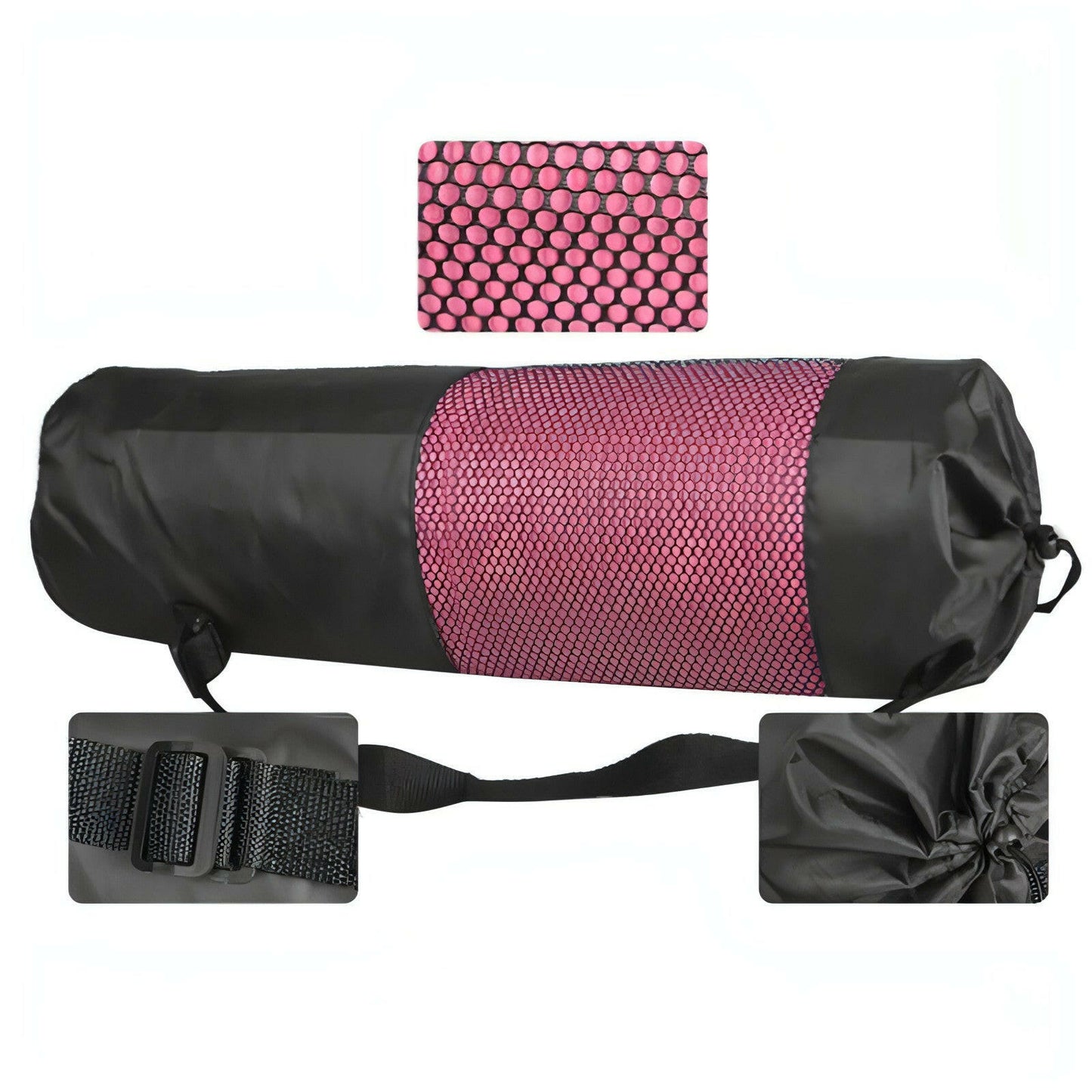 Waterproof yoga backpack case bag with mesh center and adjustable strap for gym and pilates.