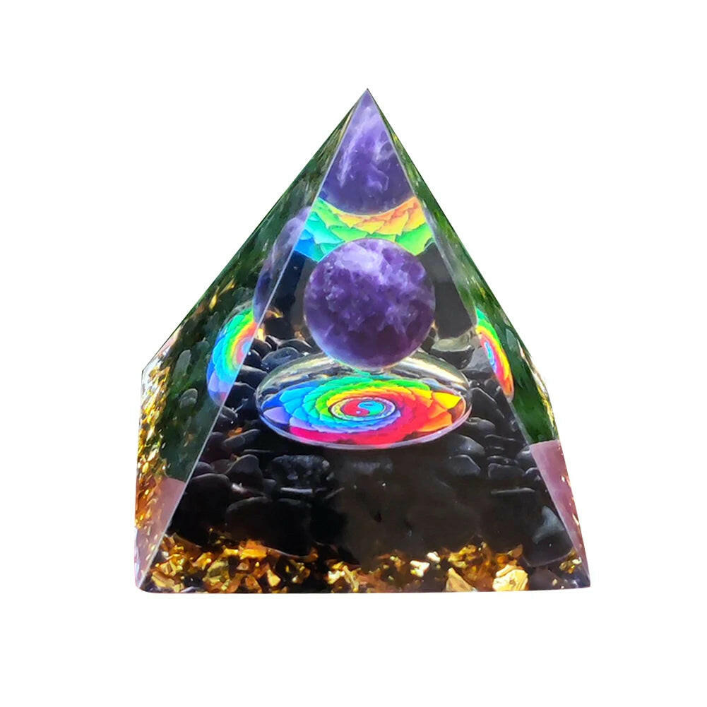 Natural Tiger Eye Orgonite Pyramid Crystals Energy Reiki Lucky Wealth Stone Crafts 