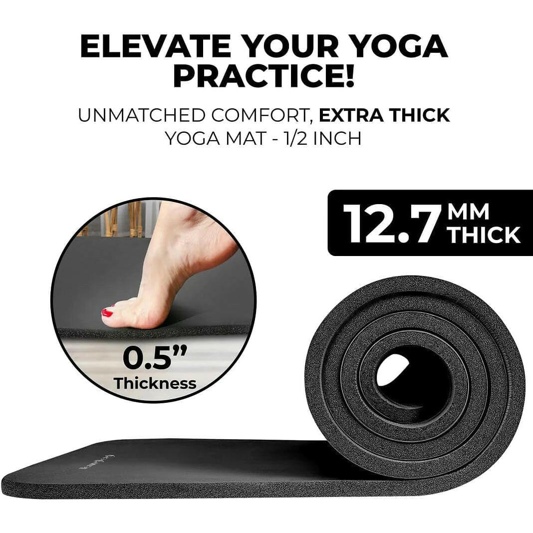 Yoga Mat Set - Complete Yoga Starter Kit with Thick Mat, Blocks, Strap, and Cooling Towels