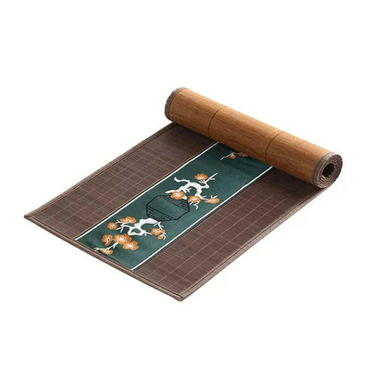 Tea Mat, Bamboo Thread Tea Set Accessories Table Flag Tea Mat Tea Tablecloth Tea Flag Zen Chinese Tea Ceremony Tea Plate Mat